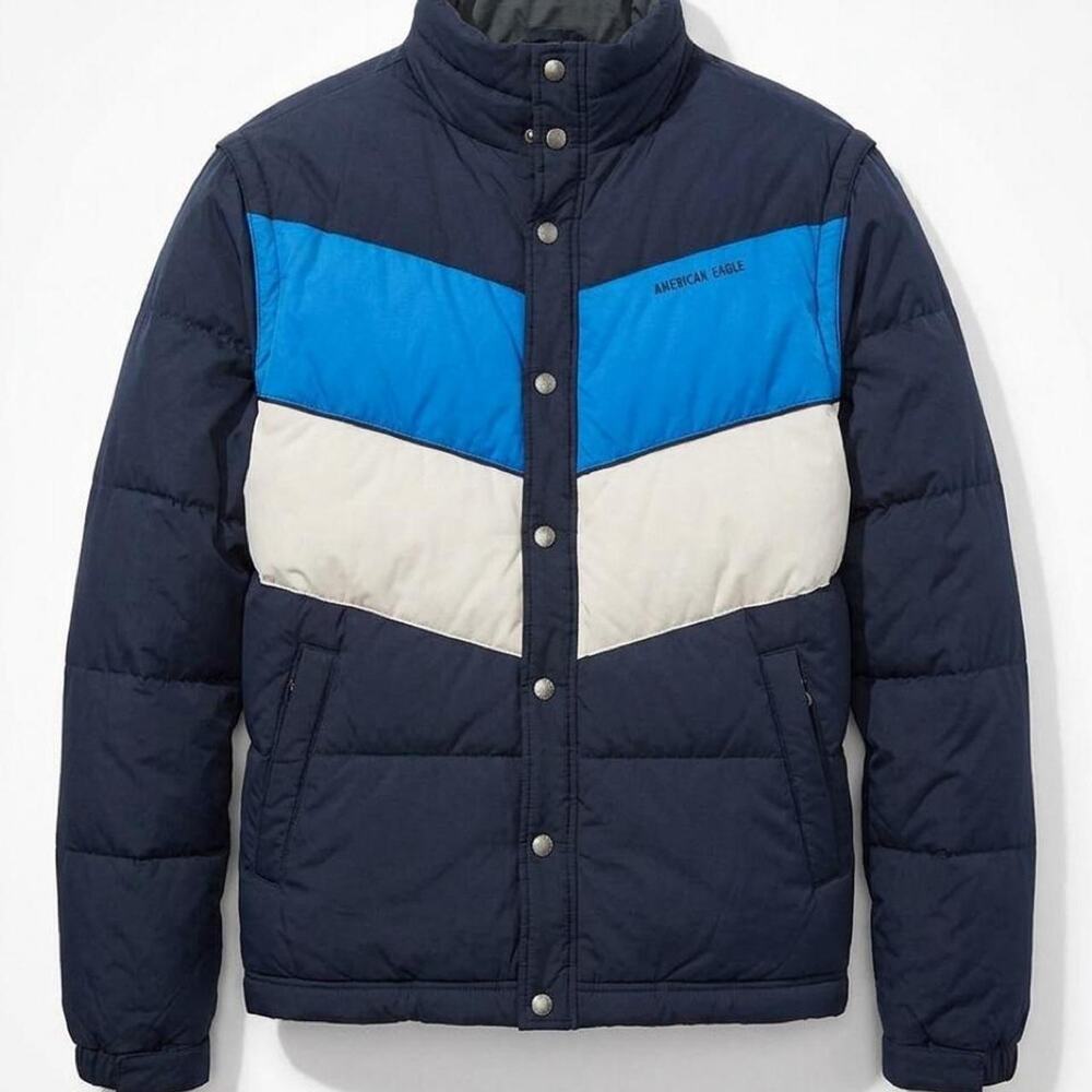 American Eagle Outfitters Mens XL Puffer Jacket also Converts to Vest